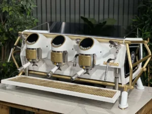 San Remo Cafe Racer 3 Group Espresso Machine White & Gold - Used