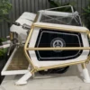 SanRemoCafeRacer3GroupWhite_FullGoldAccentsEspressoCoffeeeMachine1858PrincesHighwayClaytonCoffeeMachineWarehouseIMG_4663 San Remo Cafe Racer 3 Group Espresso Machine White & Gold - Used