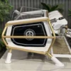 SanRemoCafeRacer3GroupWhite_FullGoldAccentsEspressoCoffeeeMachine1858PrincesHighwayClaytonCoffeeMachineWarehouseIMG_4670 San Remo Cafe Racer 3 Group Espresso Machine White & Gold - Used