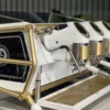 SanRemoCafeRacer3GroupWhite_FullGoldAccentsEspressoCoffeeeMachine1858PrincesHighwayClaytonCoffeeMachineWarehouseIMG_4673 San Remo Cafe Racer 3 Group Espresso Machine White & Gold - Used